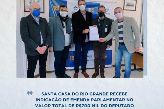 Santa Casa do Rio Grande recebe indicação de emenda parlamentar no valor total de R$700mil do Deputado Federal Daniel Trzeciak