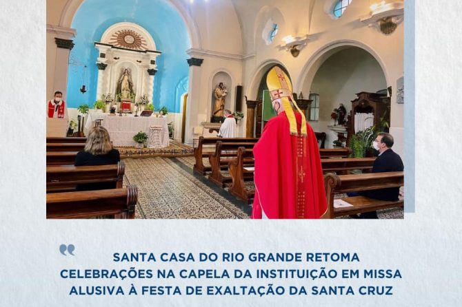 Santa Casa retoma celebrações na capela da instituição em missa alusiva à Festa da Exaltação da Santa Cruz