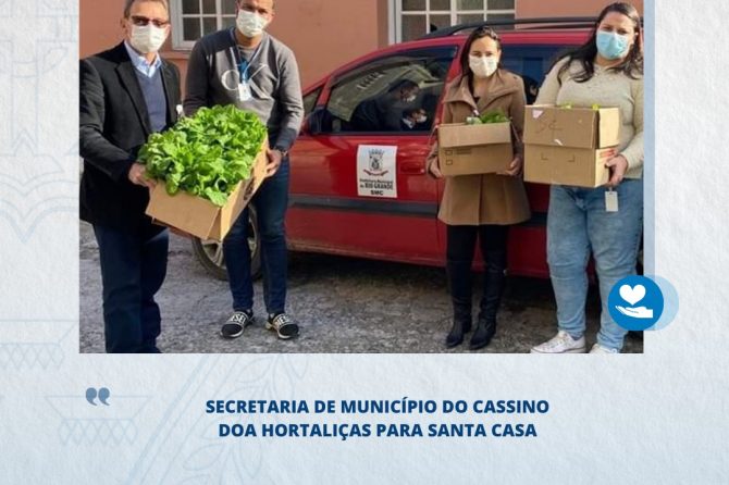 Secretaria do Cassino doa hortaliças para Santa Casa
