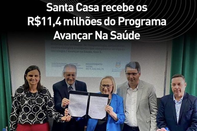 Santa Casa recebe os R$11,4 milhões do Programa Avançar na Saúde