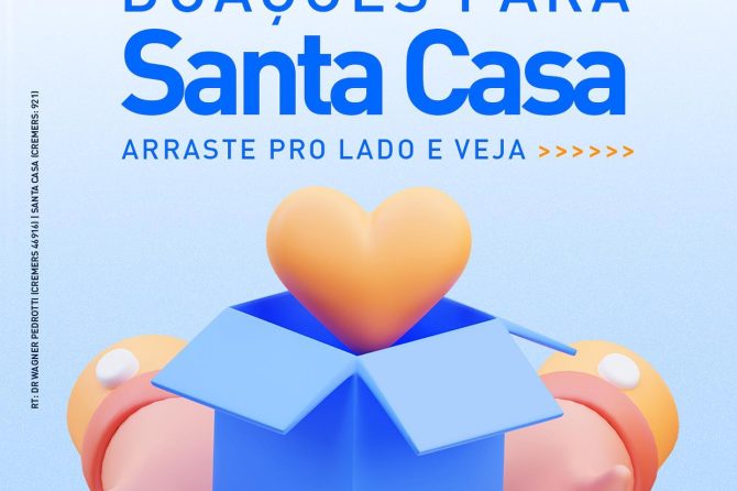 #Doações para Santa Casa: De 29/05 a 31/05