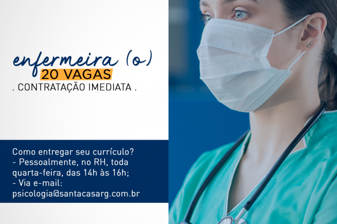 TEMOS VAGA: Enfermeira (o)