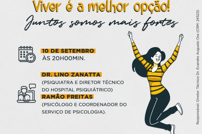 Santa Casa do Rio Grande promove palestra online denominada “Viver é a melhor opção! Juntos somos mais fortes”