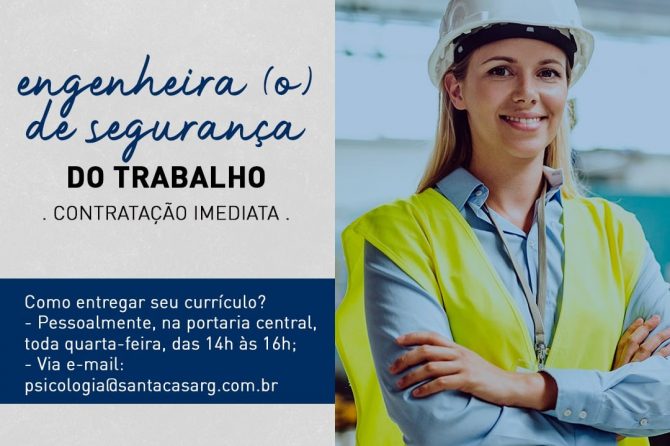 TEMOS VAGA: Engenheira (o) do trabalho