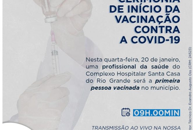 Enfermeira da Santa Casa do Rio Grande será a primeira vacinada em Rio Grande
