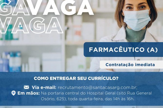 TEMOS VAGA: Farmacêutico (a)